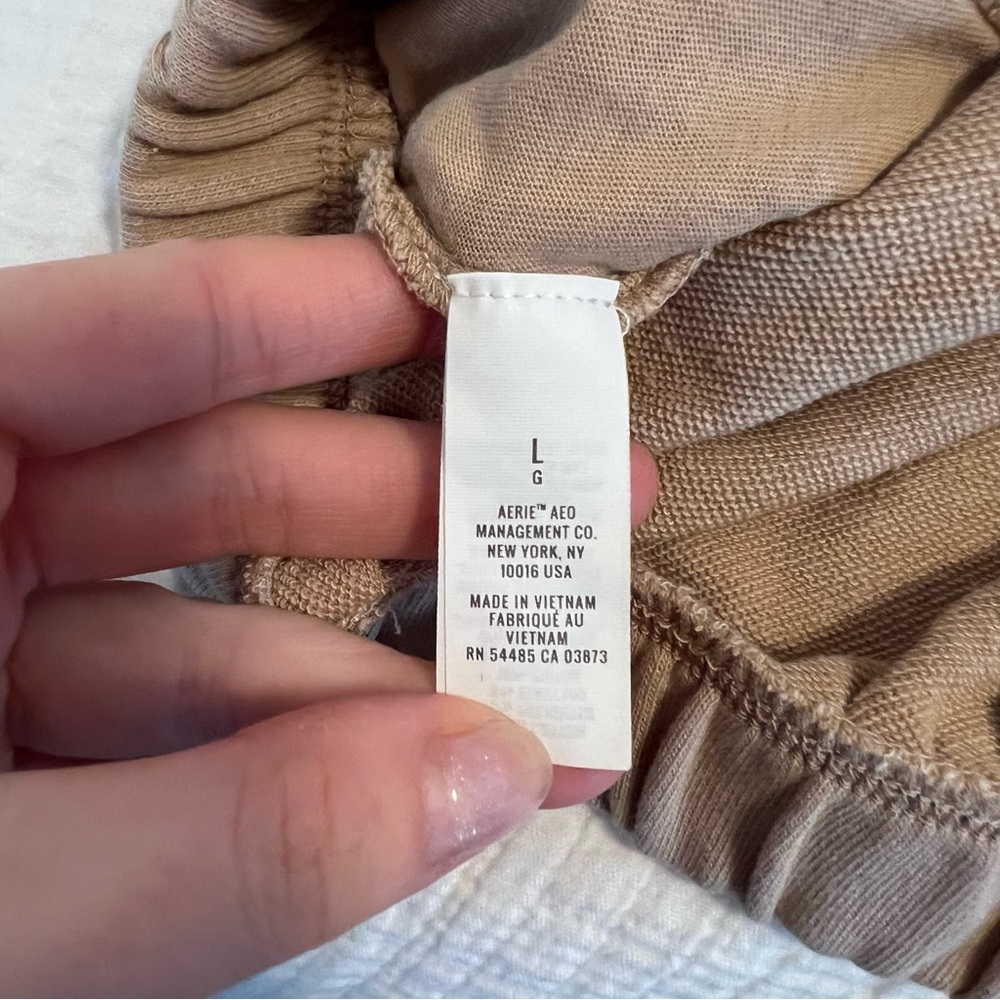 Aerie Sunset Terry Fleece Long Sleeve Sweatshirt and Shorts - Picture 14 of 15